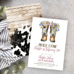 Invitation Bottes de cow-boy florales de la vache Sainte 30e<br><div class="desc">Bottes de cow-boy floraux de la vache Sainte 30e anniversaire Invitation</div>