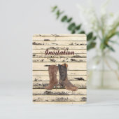 Invitation Bottes de cow-boy rustiques mariage western campag (Debout devant)