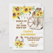 Invitation Bottes de cow-girl rustique occidentale tournesol  (Devant)