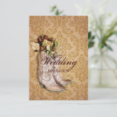Invitation bottes de cowboy à fleurs mariage campagnard occid (Debout devant)