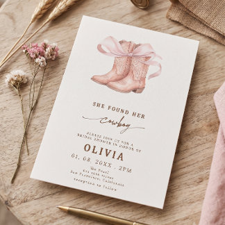 Invitation Bottes de cowboy à nœud coquette Mariage occidenta