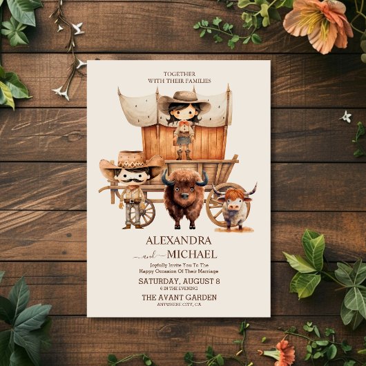 Invitation Bottes de cowboy Boho Mariage occidental