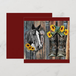 Invitation Bottes de cowboy cheval occidental rustique Tourne