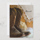 Invitation Bottes de cowboy de campagne et brunch de mariage (Devant)