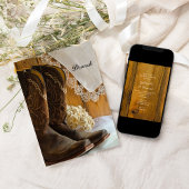 Invitation Bottes de cowboy de campagne et brunch de mariage