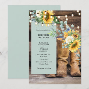 Invitation Bottes de cowboy de mariage Redneck Guirlande Invi