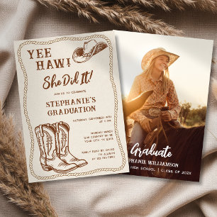 Invitation Bottes de cowboy dessinées à la main pour la fête