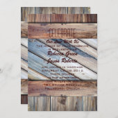 Invitation Bottes de cowboy en bois de grange Mariage occiden (Devant / Derrière)