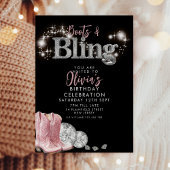 Invitation Bottes de cowboy et Bling Party