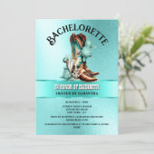 Invitation Bottes de cowboy occidentales aquamarine sarcelle  (Debout devant)