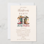 Invitation Bottes de cowboy occidentales Noël rustique Howdy (Devant)