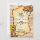 Invitation Bottes de cowboy rustique et aquarelle de tourneso (Devant)