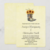 Invitation Bottes de cowboy rustiques avec tournesols (Devant / Derrière)