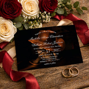 Invitation Bottes de cowboy rustiques vintage mariage country