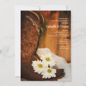 Invitation Bottes de cowboy White Daisies pour le brunch d'ap (Devant)