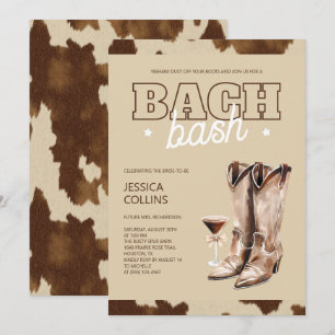 Invitation Bottes de cowgirl marron occidentales pour enterre