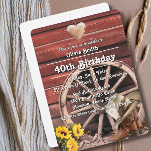 Invitation Bottes de cowgirl rustiques occidentales Chapeau T
