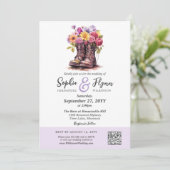 Invitation Bottes de ferme florale Mariage de grange rustique (Debout devant)