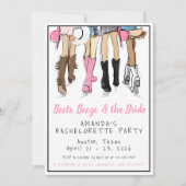 Invitation Bottes de Fête de Fille à Austin Alcool Mariée (Devant)