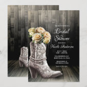 Invitation Bottes de mariée rustiques à dentelle de cowgirl e (Devant / Derrière)