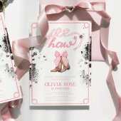 Invitation Bottes de poule rose et de poule Coquette Annivers