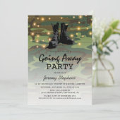 Invitation Bottes de soldat qui partent en camouflage (Debout devant)