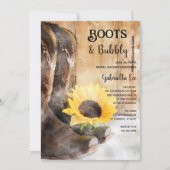 Invitation Bottes de tournesol et Fête des mariées de bulle (Devant)