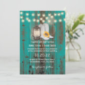 Invitation Bottes de tournesol et Mariage occidental Turquois (Debout devant)