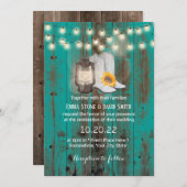 Invitation Bottes de tournesol et Mariage occidental Turquois (Devant / Derrière)