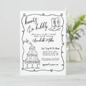 Invitation Bottes Dessinées À La Main Et Fête des mariées Bub (Debout devant)