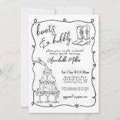 Invitation Bottes Dessinées à la Main et Réception de Mariage (Devant)