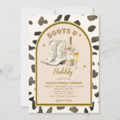 Invitation Bottes d'ivoire Cowboy et Fête des mariées de bull (Devant)