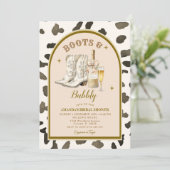 Invitation Bottes d'ivoire Cowboy et Fête des mariées de bull (Debout devant)