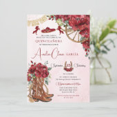 Invitation Bottes en fer à cheval de Charro Floral Rouge Quin (Debout devant)