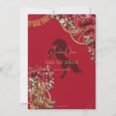 Invitation Bottes en fer à cheval de Charro Floral Rouge Quin (Dos)