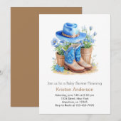 Invitation Bottes et Baby shower Casquette (Devant / Derrière)
