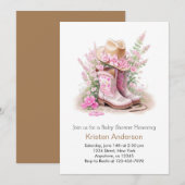 Invitation Bottes et Baby shower Casquette écolière (Devant / Derrière)