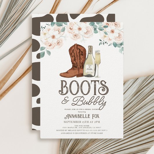 Invitation Bottes et boeufs Bubbly Cowboy Boots Fête des mari