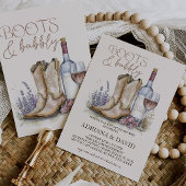 Invitation Bottes et bubbly Western Couples Douche