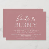 Invitation Bottes et bulles, Bride to be, Fête des mariées In (Devant / Derrière)