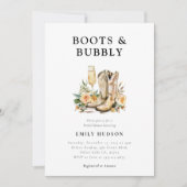 Invitation Bottes et bulles de la Fête des mariées occidental (Devant)