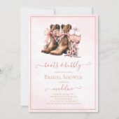 Invitation Bottes et bulles de la Fête des mariées occidental (Devant)