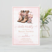 Invitation Bottes et bulles de la Fête des mariées occidental (Debout devant)