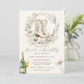 Invitation Bottes et bulles florales Fête des mariées de la c (Debout devant)