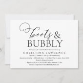 Invitation Bottes et bulles, Mariée à être, Fête des mariées (Devant)