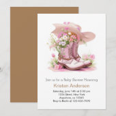 Invitation Bottes et Casquette Aventure Baby shower fille (Devant / Derrière)