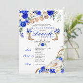 Invitation Bottes et cordes de cowgirl bleu Mariachi Quinceañ (Debout devant)