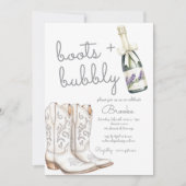 Invitation Bottes et Fête des mariées blanche (Devant)