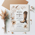 Invitation Bottes Et Fête des mariées Bubbly<br><div class="desc">Offrez-vous l'esprit d'amour, de rire et la promesse de toujours avec nos "Boots and Bubbly Bridal Shower Invitations". Parfait pour la mariée qui allie charme rustique et élégance raffinée, ces invitations sont le prélude à une fête où le country chic rencontre une soirée pétillante. Chaque invitation est une toile de...</div>