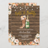 Invitation Bottes et Fête des mariées Bubbly (Devant / Derrière)